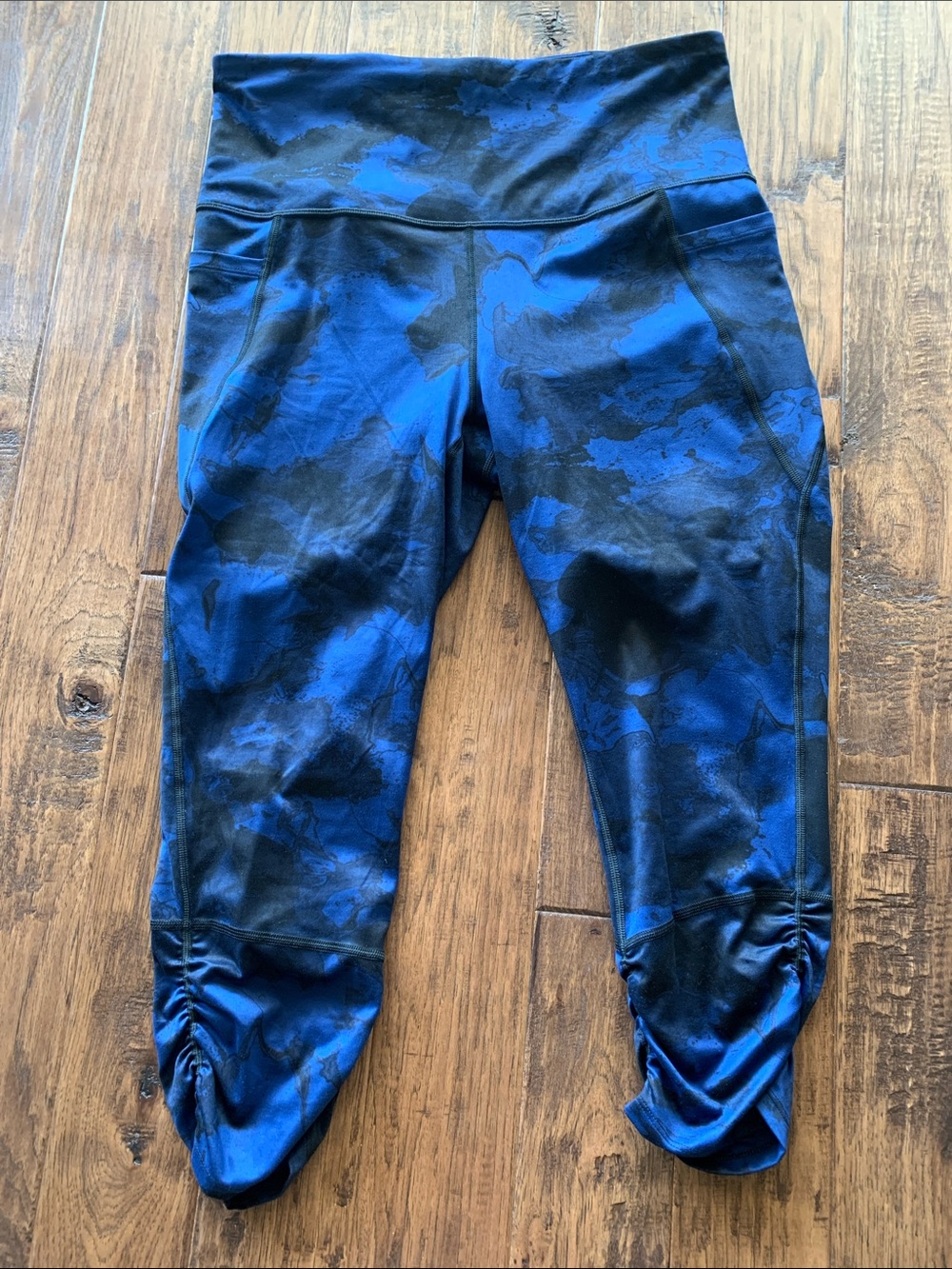 all in motion Blue and Black Camouflage Capri Leggings